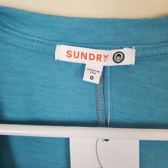Sundry Teal The French Vneck Top - Picture 5 of 6